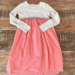 Hanna Andersson Cream and Pink Girls Dress